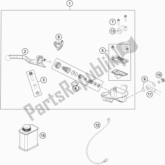 Alle onderdelen voor de Front Brake Control van de KTM Freeride E-XC EU 0 2020