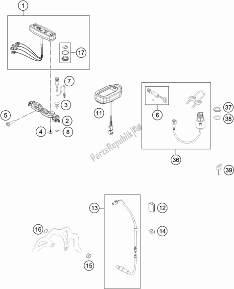 All parts for the Instruments / Lock System of the KTM Freeride E-XC EU 0 2021