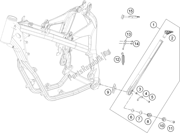 All parts for the Side / Center Stand of the KTM Freeride E-XC EU 0 2021