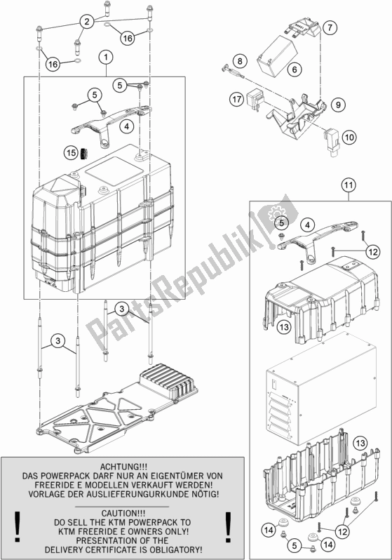Alle onderdelen voor de Accu van de KTM Freeride E-XC NG EU 0 2018