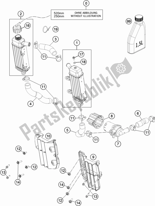 Alle onderdelen voor de Koelsysteem van de KTM Freeride E-XC NG EU 0 2018