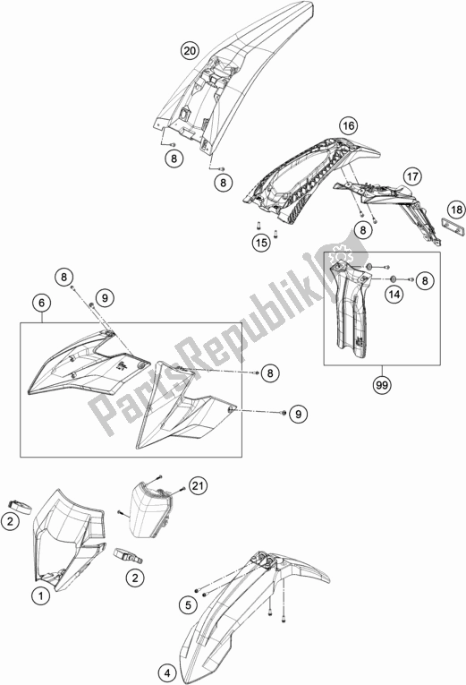 Wszystkie części do Maska, B? Otniki KTM Freeride E-XC NG EU 0 2018
