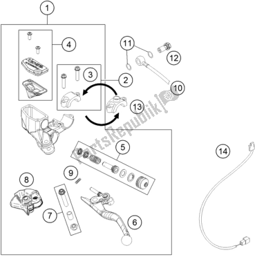 All parts for the Rear Brake Control of the KTM Freeride E-XC NG EU 0 2018