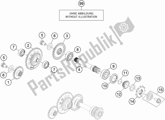 Wszystkie części do Przek? Adnia I - Wa? G?ówny KTM Freeride E-XC NG EU 0 2018