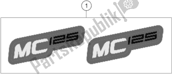 All parts for the Decal of the KTM MC 125 EU 2021