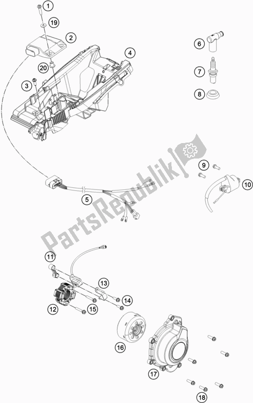 All parts for the Ignition System of the KTM MC 125 EU 2021