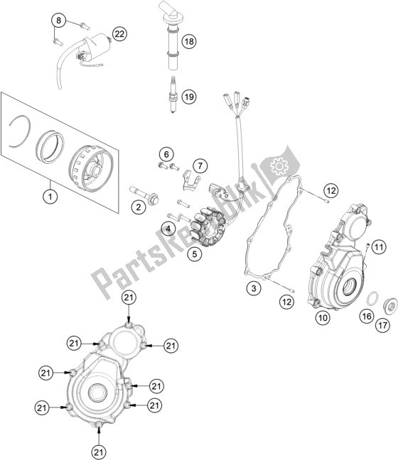 All parts for the Ignition System of the KTM MC 250F EU 2021