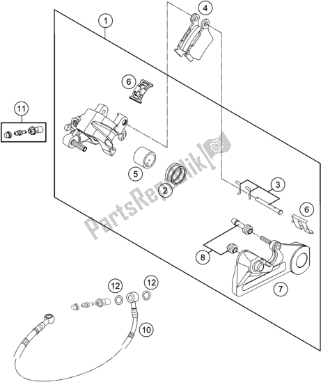 Todas las partes para Pinza De Freno Trasero de KTM MC 250F EU 2021