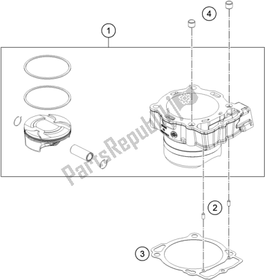 All parts for the Cylinder of the KTM MC 450F EU 2021