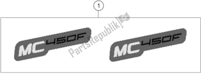 Tutte le parti per il Decalcomania del KTM MC 450F EU 2021