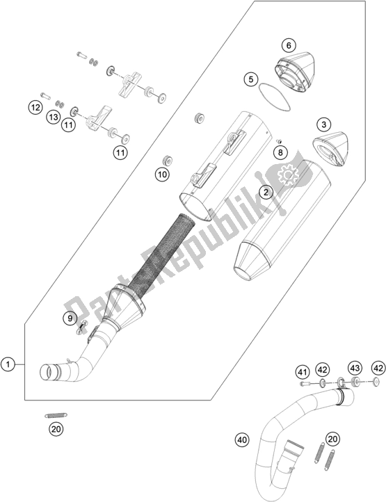 Tutte le parti per il Impianto Di Scarico del KTM MC 450F EU 2021