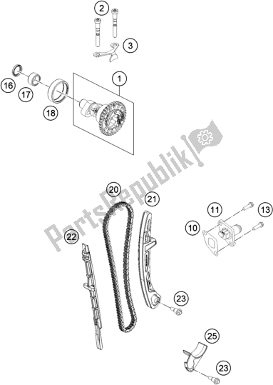 All parts for the Timing Drive of the KTM MC 450F EU 2021