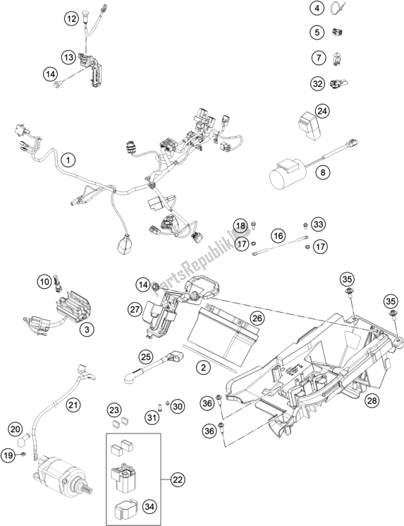 Tutte le parti per il Cablaggio Elettrico del KTM MC 450F EU 2021