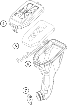 All parts for the Air Filter of the KTM MC 50 EU 2021