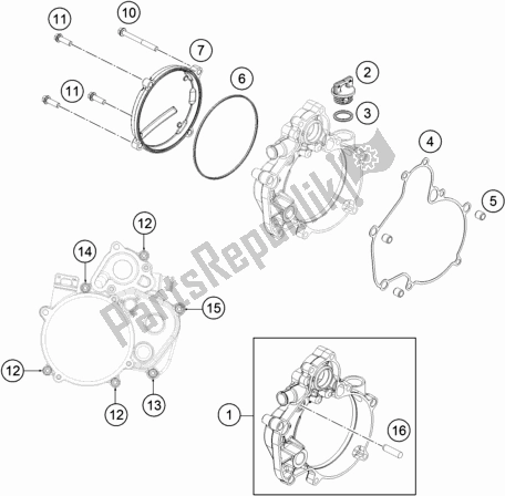 Toutes les pièces pour le Couvercle D'embrayage du KTM MC 50 EU 2021