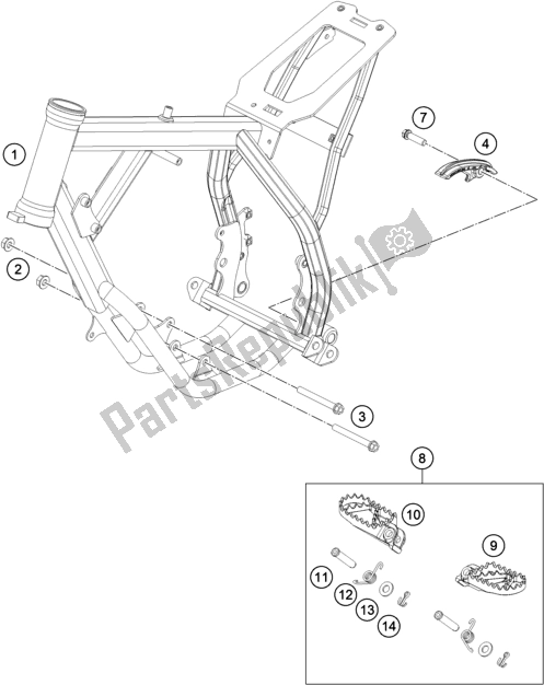 All parts for the Frame of the KTM MC 50 EU 2021