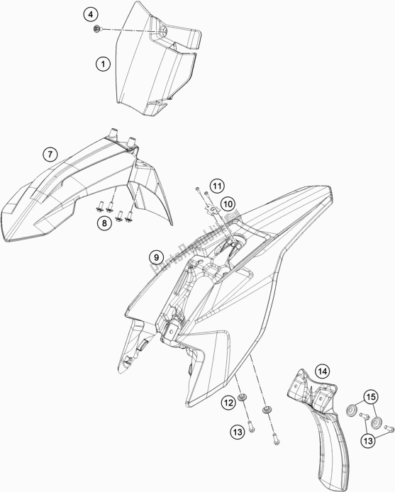 All parts for the Mask, Fenders of the KTM MC 50 EU 2021