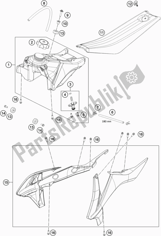 All parts for the Tank, Seat of the KTM MC 50 EU 2021