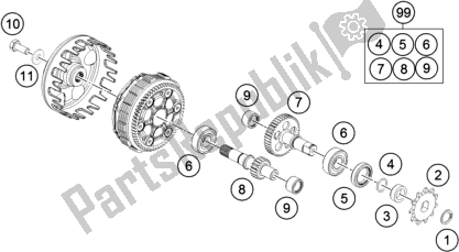 All parts for the Transmission of the KTM MC 50 EU 2021