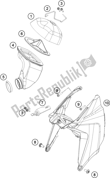Toutes les pièces pour le Filtre à Air du KTM MC 65 EU 2021
