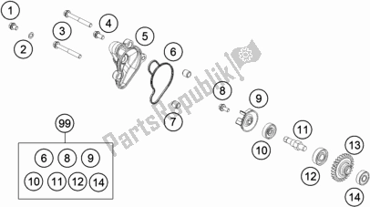 Toutes les pièces pour le Pompe à Eau du KTM MC 65 EU 2021