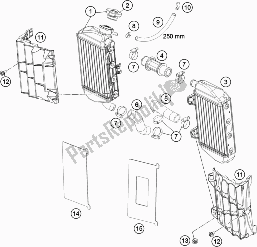 All parts for the Cooling System of the KTM MC 85 19/ 16 EU 2021