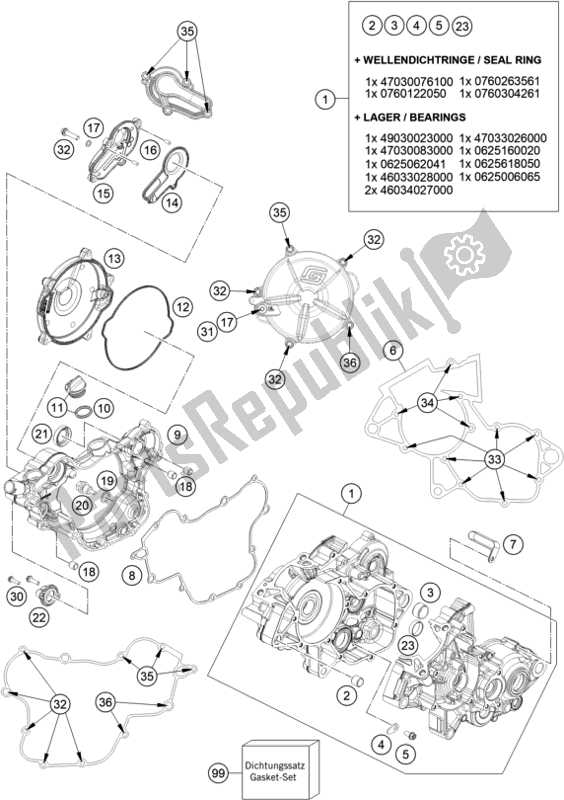 Todas as partes de Caixa Do Motor do KTM MC 85 19/ 16 EU 2021