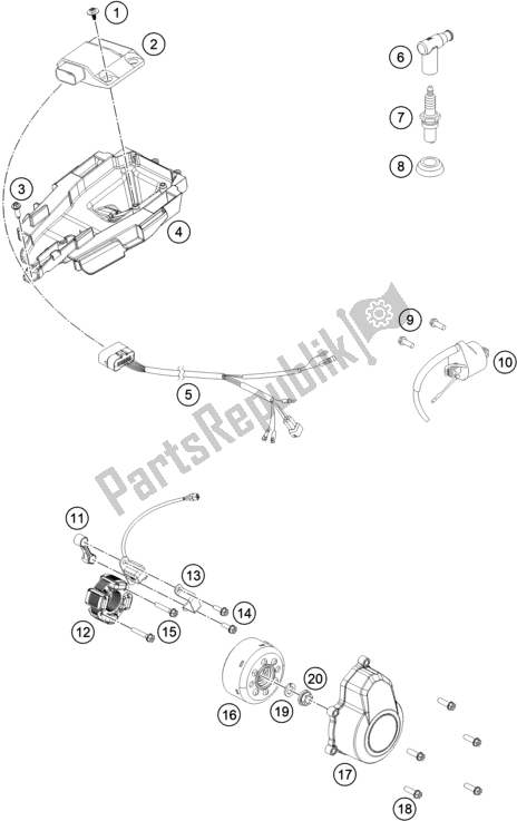All parts for the Ignition System of the KTM MC 85 19/ 16 EU 2021