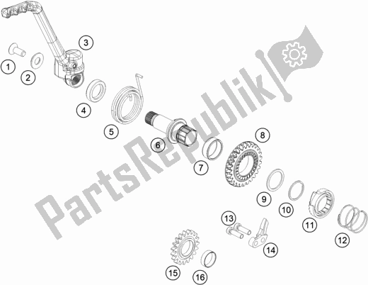 All parts for the Kick Starter of the KTM MC 85 19/ 16 EU 2021