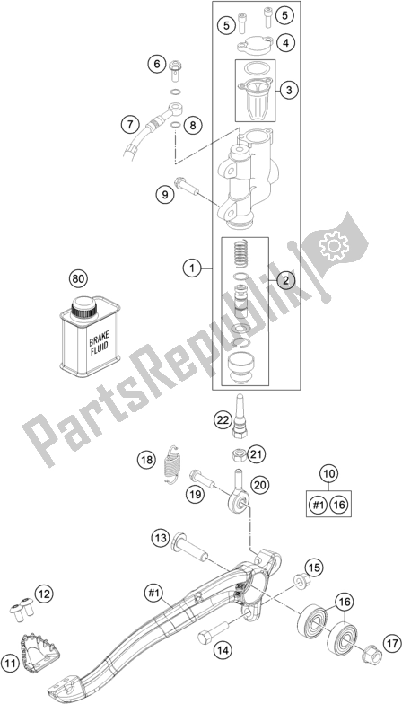 All parts for the Rear Brake Control of the KTM MC 85 19/ 16 EU 2021
