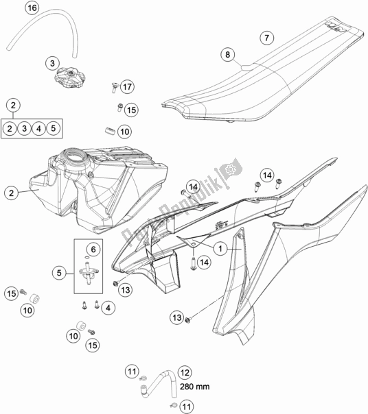 Tutte le parti per il Serbatoio, Sedile del KTM MC 85 19/ 16 EU 2021