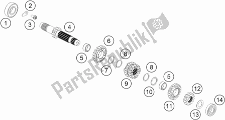 All parts for the Transmission I - Main Shaft of the KTM MC 85 19/ 16 EU 2021