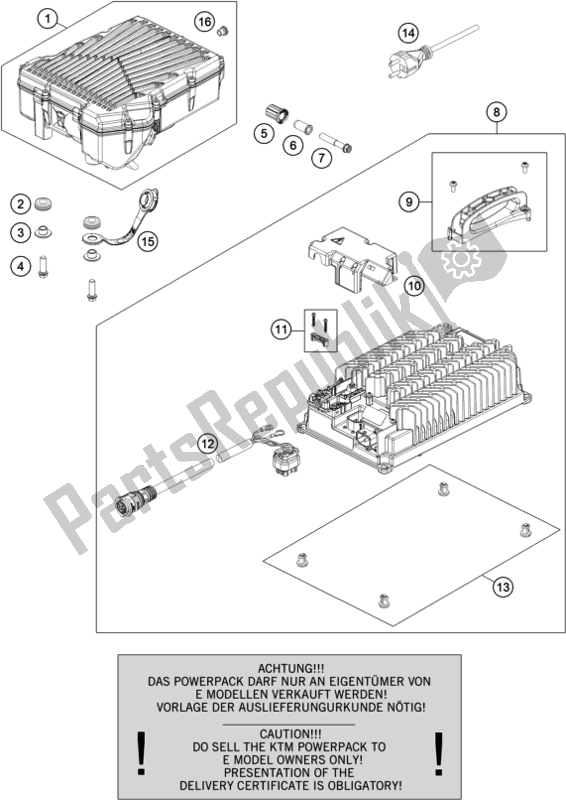All parts for the Battery of the KTM MC-E 5 EU 0 2021