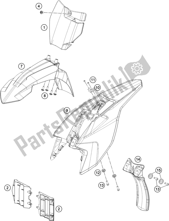 Tutte le parti per il Maschera, Parafanghi del KTM MC-E 5 EU 0 2021