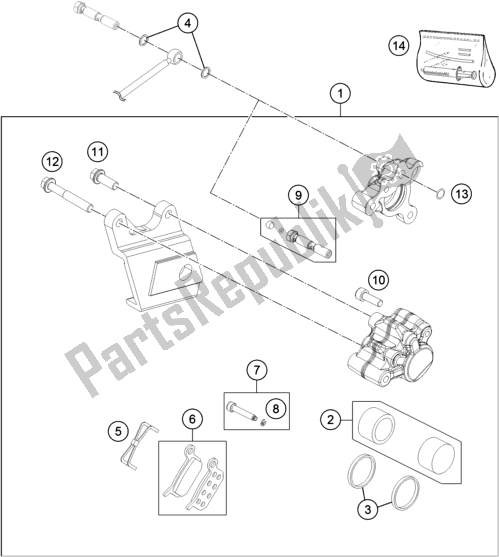 All parts for the Rear Brake Caliper of the KTM MC-E 5 EU 0 2021