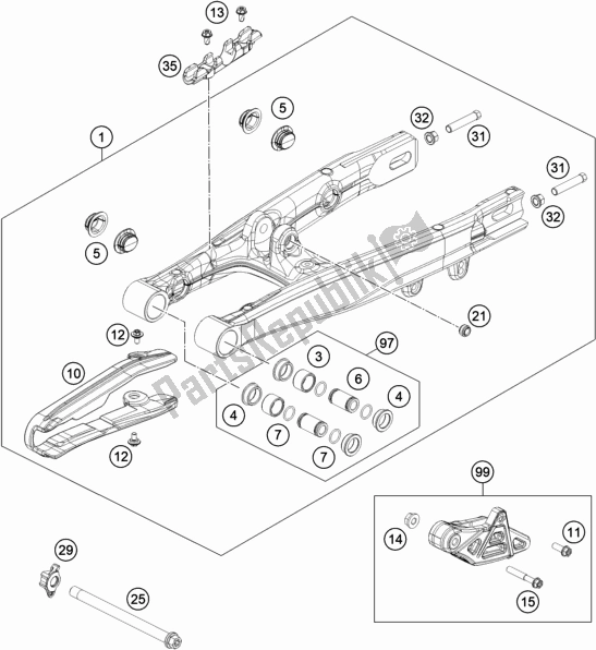 Toutes les pièces pour le Bras Oscillant du KTM MC-E 5 EU 0 2021