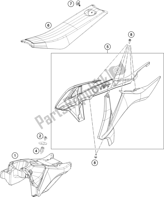 All parts for the Tank, Seat of the KTM MC-E 5 EU 0 2021