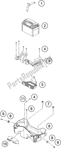 Todas las partes para Batería de KTM RC 200 ,white,w/o ABS-B. D. 2019