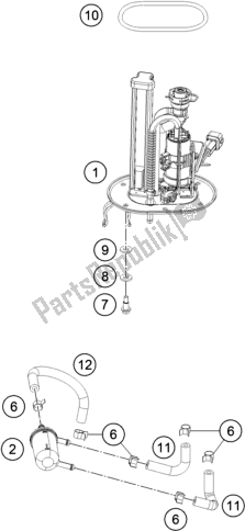 Todas las partes para Bomba De Combustible de KTM RC 200 ,white,w/o ABS-B. D. 2019