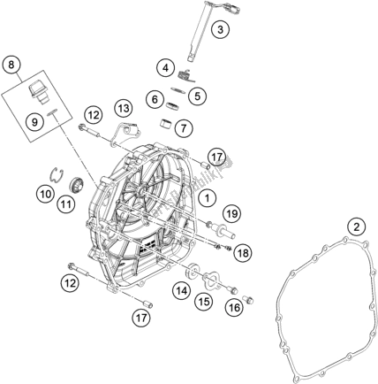 Todas as partes de Tampa Da Embreagem do KTM RC 390 ,black-B. D. 2018