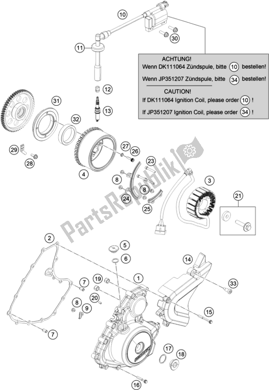 Todas las partes para Sistema De Encendido de KTM RC 390 ,black-B. D. 2018