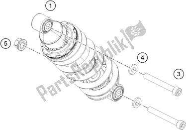 Todas las partes para Amortiguador de KTM RC 390 ,black-B. D. 2018