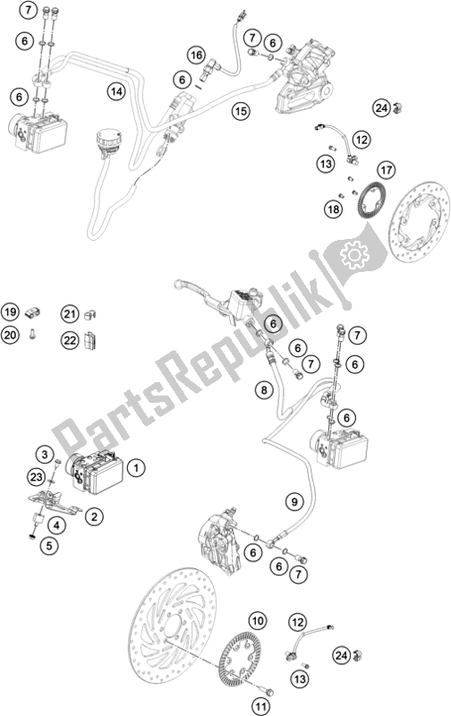 Todas las partes para Sistema Antibloqueo Abs de KTM RC 390 ,black,-B. D. 2019