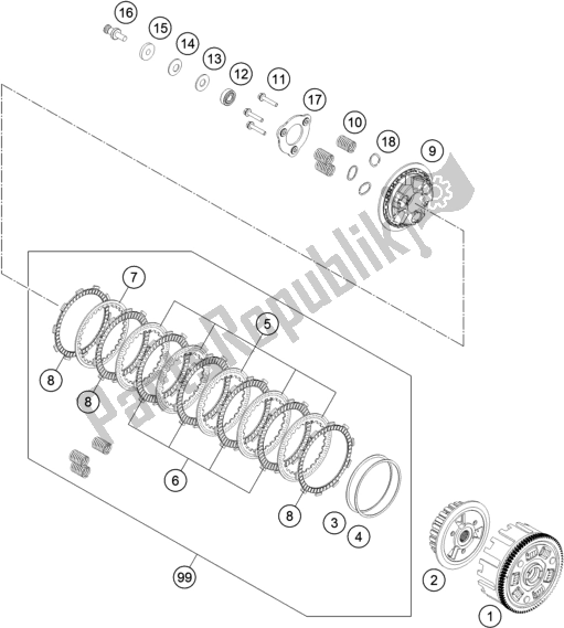 Todas las partes para Embrague de KTM RC 390 ,black,-B. D. 2019