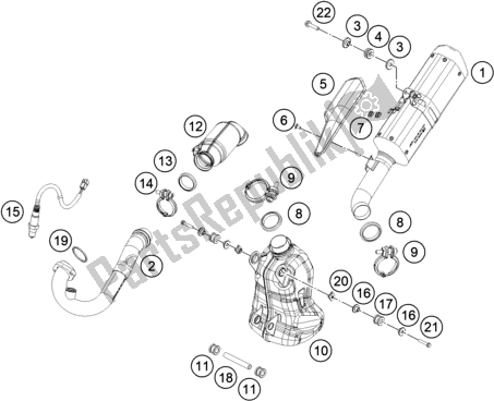 Todas las partes para Sistema De Escape de KTM RC 390 ,black,-B. D. 2019