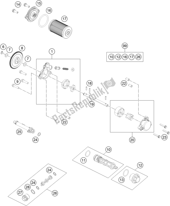 Todas las partes para Sistema De Lubricación de KTM RC 390 ,black,-B. D. 2019