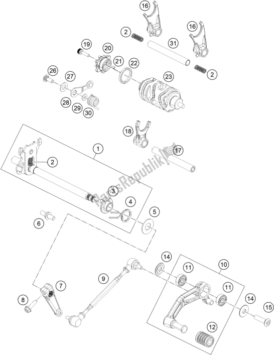 Todas las partes para Mecanismo De Cambio de KTM RC 390 ,black,-B. D. 2019