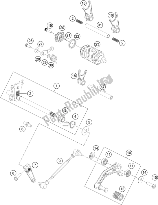 Todas las partes para Mecanismo De Cambio de KTM RC 390 ,black,-B. D. 2019