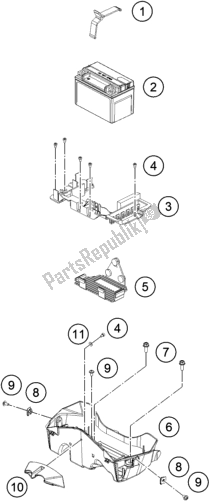 Toutes les pièces pour le Batterie du KTM RC 390 ,black-CKD 17 2017