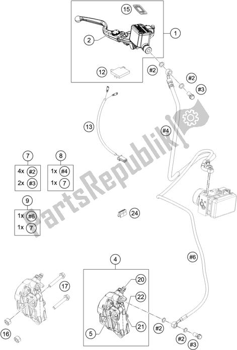 Toutes les pièces pour le étrier De Frein Avant du KTM RC 390 ,black-CKD 17 2017